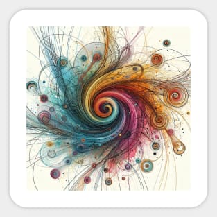 Psychedelic looking abstract illustration of swirls Sticker